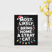 Carte Most Likely To Bring Home A Stray Cat Funny Christ (Fleur jaune)