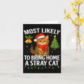 Carte Most Likely To Bring Home A Stray Cat Funny Christ (Fleur jaune)