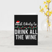 Carte Most Likely To Christmas Shirt Matching Family Paj (Fleur jaune)