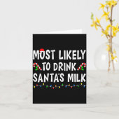 Carte Most Likely To Christmas Xmas Pajamas Funny Matchi (Fleur jaune)