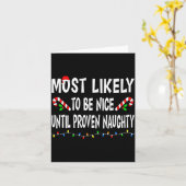Carte Most Likely To Christmas Xmas Pajamas Funny Matchi (Fleur jaune)
