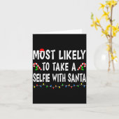 Carte Most Likely To Christmas Xmas Pajamas Funny Matchi (Fleur jaune)