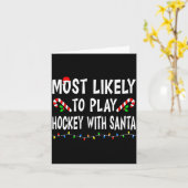 Carte Most Likely To Christmas Xmas Pajamas Funny Matchi (Fleur jaune)
