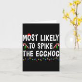 Carte Most Likely To Christmas Xmas Pajamas Funny Matchi (Fleur jaune)