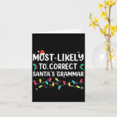 Carte Most Likely To Correct Santa's Grammar Christmas P (Fleur jaune)