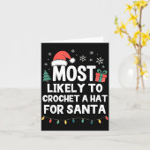 Carte Most Likely To Crochet A Hat For Santa Christmas C (Fleur jaune)