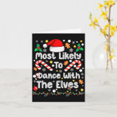 Carte Most Likely To Dance With Elves Family Match Chris (Fleur jaune)
