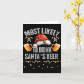 Carte Most Likely To Drink All Santa’s Beer Christmas Dr (Fleur jaune)