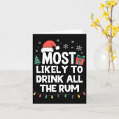 Carte Most Likely To Drink All The Rum Christmas Funny X (Fleur jaune)