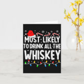 Carte Most Likely To Drink All The Whiskey Matching Chri (Fleur jaune)