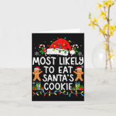 Carte Most Likely To Eat Santa’s Cookie Family Matching  (Fleur jaune)