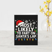 Carte Most Likely To Fart On Santa’s Lap Funny Family Ch (Fleur jaune)