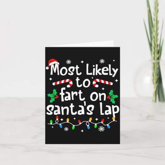 Carte Most Likely To Fart On Santa's Lap C-hristmas Matc (Devant)