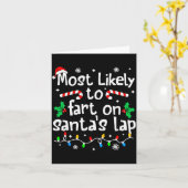 Carte Most Likely To Fart On Santa's Lap Christmas Match (Fleur jaune)