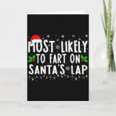 Carte Most Likely To Fart On Santa's Lap Family Matching (Devant)