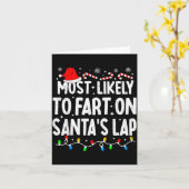 Carte Most Likely To Fart On Santa's Lap Family Matching (Fleur jaune)