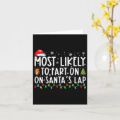 Carte Most Likely To Fart On Santas Lap Funny Christmas (Fleur jaune)
