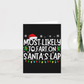 Carte Most Likely To Fart On Santa's Lap Funny Christmas (Devant)