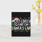 Carte Most Likely To Fart On Santa's Lap Funny Christmas (Fleur jaune)