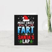 Carte Most Likely To Fart On Santa's Lap Funny Embarring (Devant)