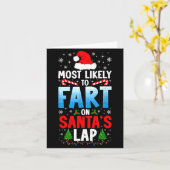 Carte Most Likely To Fart On Santa's Lap Funny Embarring (Fleur jaune)