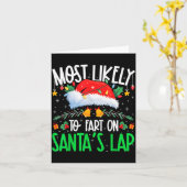 Carte Most Likely To Fart On Santa's Lap Funny Matching (Fleur jaune)