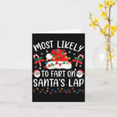 Carte Most Likely To Fart On Santa's Lap Matching Family (Fleur jaune)