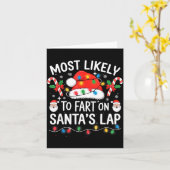 Carte Most Likely To Fart On Santa's Lap Matching Family (Fleur jaune)