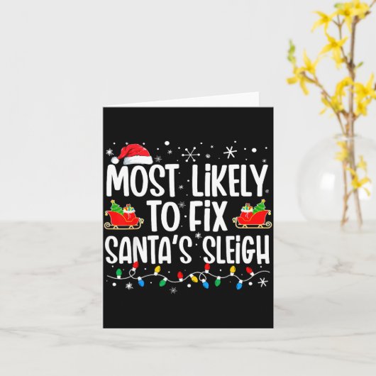 Carte Most Likely To Fix Santa's Sleigh Family Matching  (Fleur jaune)