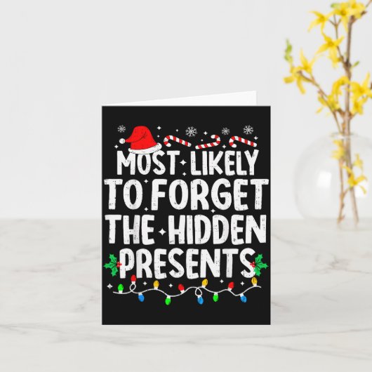 Carte Most Likely To Forget The Hidden Matching Christma (Fleur jaune)