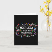 Carte Most Likely To Get Her Tinsel In A Tangle (Fleur jaune)