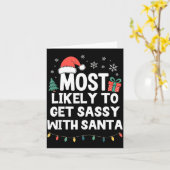 Carte Most Likely To Get Sy With Santa Christmas Funny X (Fleur jaune)