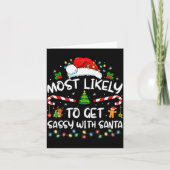 Carte Most Likely To Get Sy With Santa Funny Family Chri (Devant)