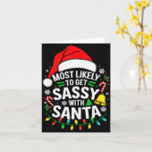 Carte Most Likely To Get Sy With Santa Shirt Family Chri (Fleur jaune)