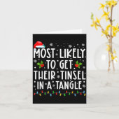 Carte Most Likely To Get Their Tinsel In A Tangle Christ (Fleur jaune)