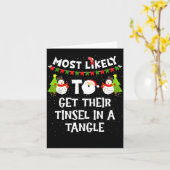 Carte Most Likely To Get Their Tinsel In A Tangle Christ (Fleur jaune)