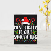 Carte Most Likely To Give Santa A Hug Ing Family Xmas (Fleur jaune)