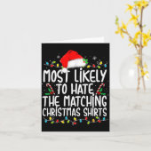 Carte Most Likely To Hate Matching Christmas Family  (Fleur jaune)