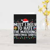 Carte Most Likely To Hate Matching Christmas Funny Famil (Fleur jaune)