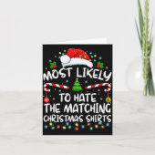 Carte Most Likely To Hate Matching Christmas Funny Famil (Devant)