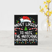 Carte Most Likely To Hate Matching Christmas Funny Famil (Fleur jaune)