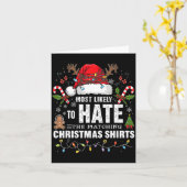 Carte Most Likely To Hate Matching Christmas Funny Famil (Fleur jaune)