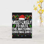 Carte Most Likely To Hate The Matching Christmas Funny C (Fleur jaune)