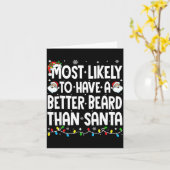 Carte Most Likely To Have A Better Beard Than Santa Chri (Fleur jaune)