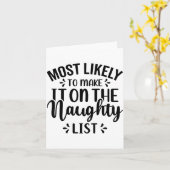 Carte Most Likely To Make It On The Naughty List (Fleur jaune)