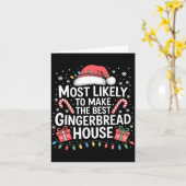 Carte Most Likely To Make The Gingerbread House Christma (Fleur jaune)