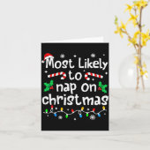 Carte Most Likely To Nap On Christmas Christmas Matching (Fleur jaune)