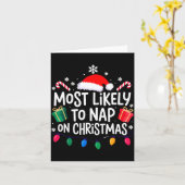 Carte Most Likely To Nap On Christmas Family  (Fleur jaune)