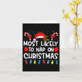 Carte Most Likely To Nap On Christmas Family Crew Christ (Fleur jaune)