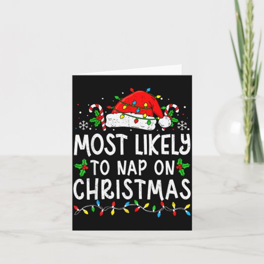 Carte Most Likely To Nap On Christmas Funny Family Match (Devant)